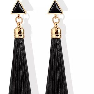 Black tassel earrings